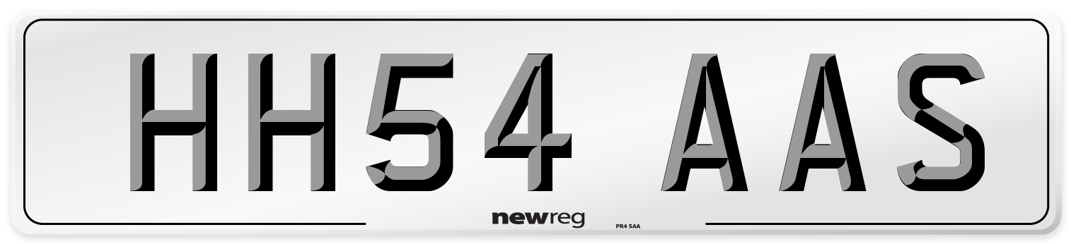 HH54 AAS Number Plate from New Reg